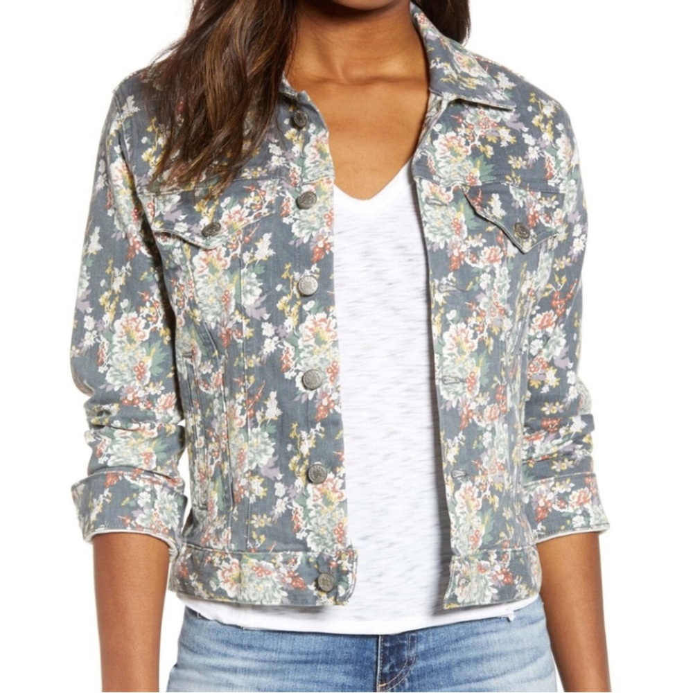 Lucky Brand Floral The Tom Boy Trucker Jacket Size 1X.